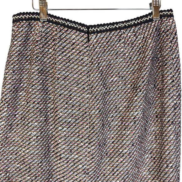 Talbots Textured Wool Skirt Womens Size 8 Pencil Back Slit Multicolor Career - Picture 6 of 12